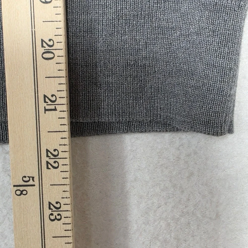 Banana Republic Mens Italian Merino Wool Quarter Zip Sweater Medium Grey Heather